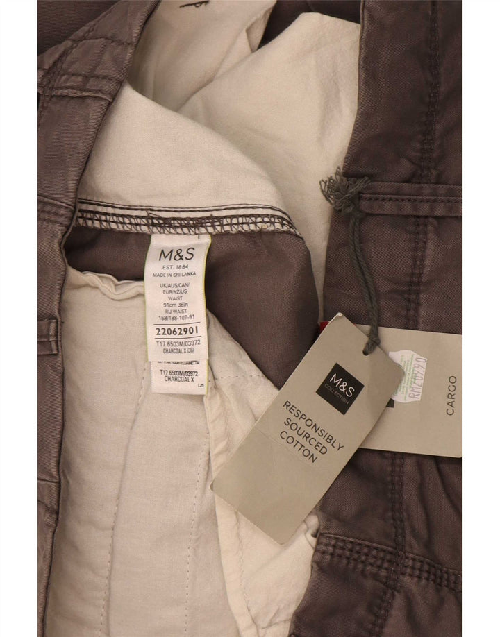 Pantaloncini cargo da uomo Marks & Spencer W36 grandi in cotone grigio
