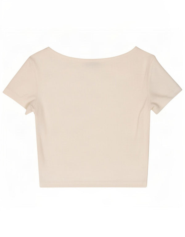 Top corto in camicetta corta da donna Zara UK 8 piccolo bianco