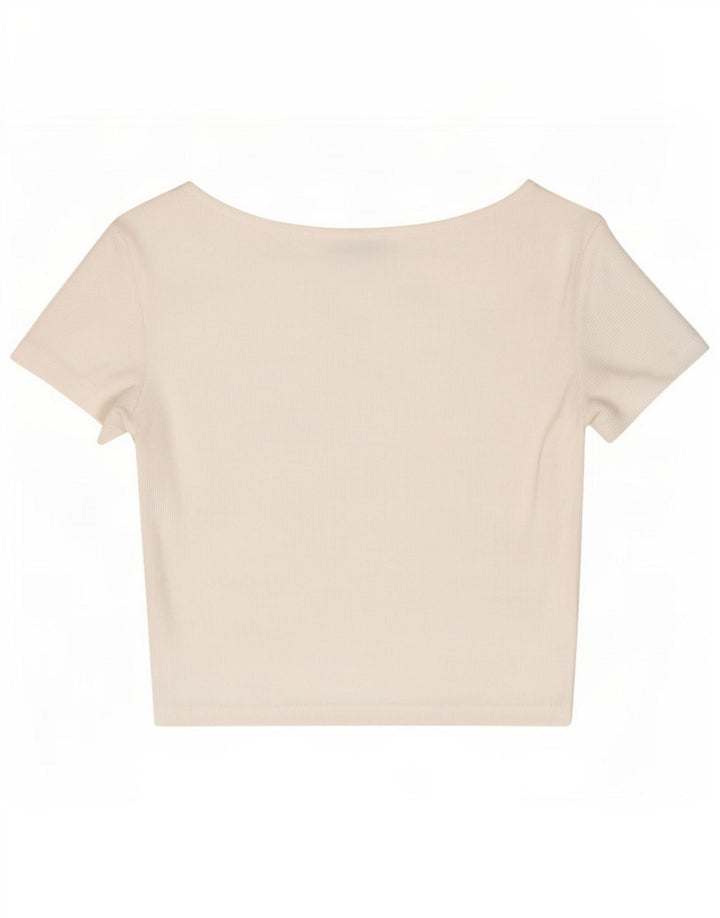 Top corto in camicetta corta da donna Zara UK 8 piccolo bianco