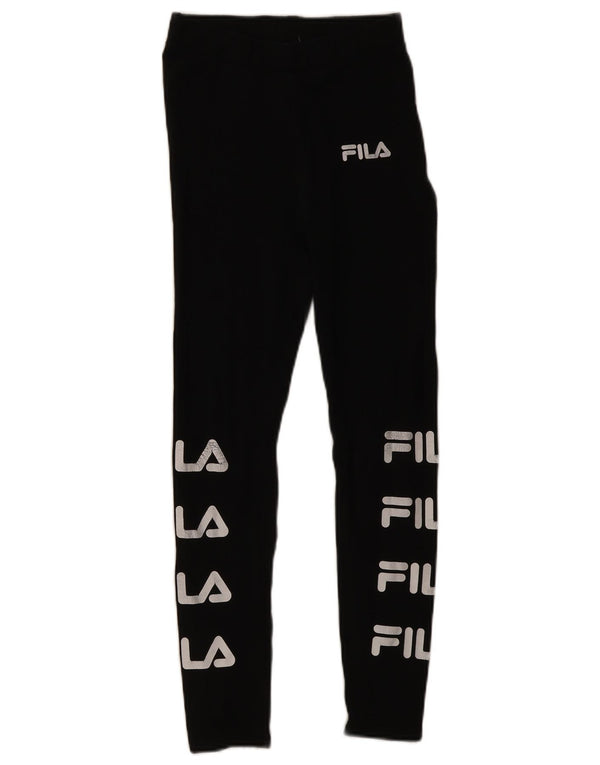Leggings grafici da donna Fila UK 4 XS cotone nero