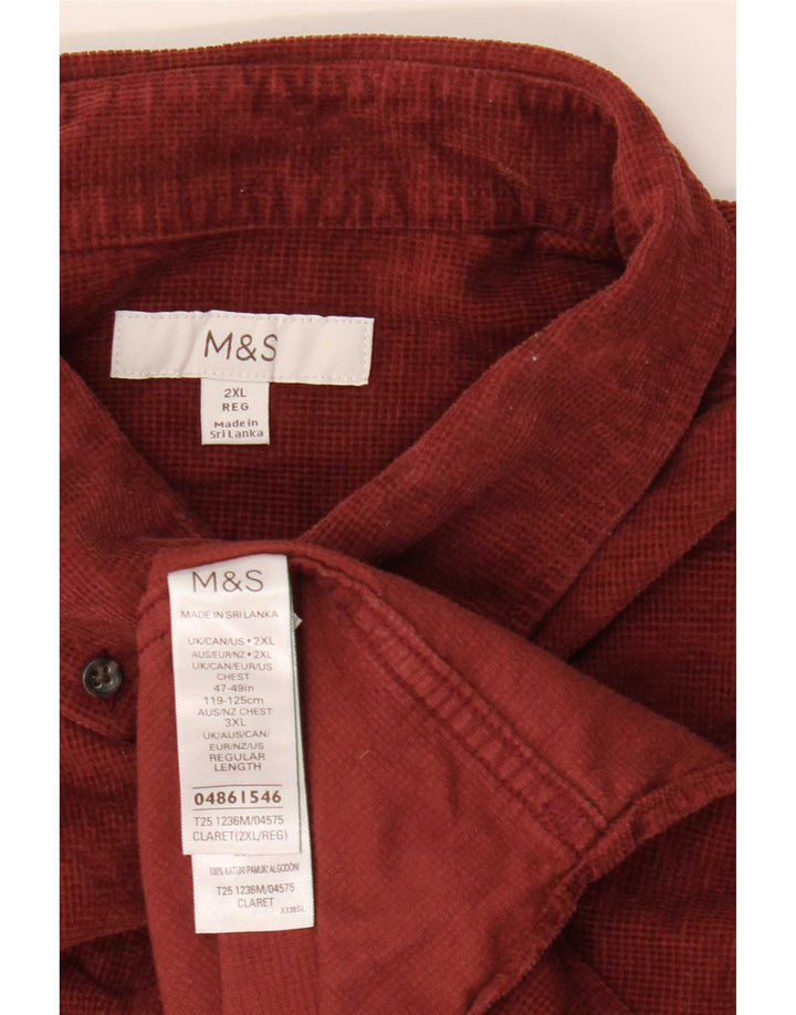 Camicia da uomo Marks & Spencer 2XL cotone bordeaux