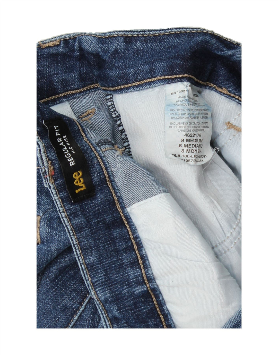 LEE Womens Mid Rise Mid Rise Regular Fit Denim Shorts US 8 Medium W32 Blue Vintage Lee and Second-Hand Lee from Messina Hembry 