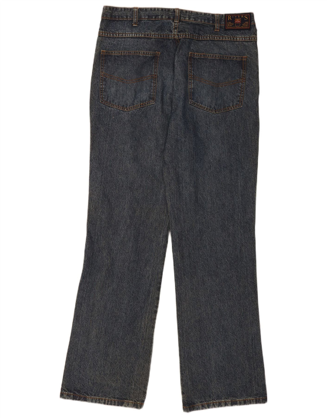 Jeans dritti da uomo Rivers W36 L33 in cotone blu