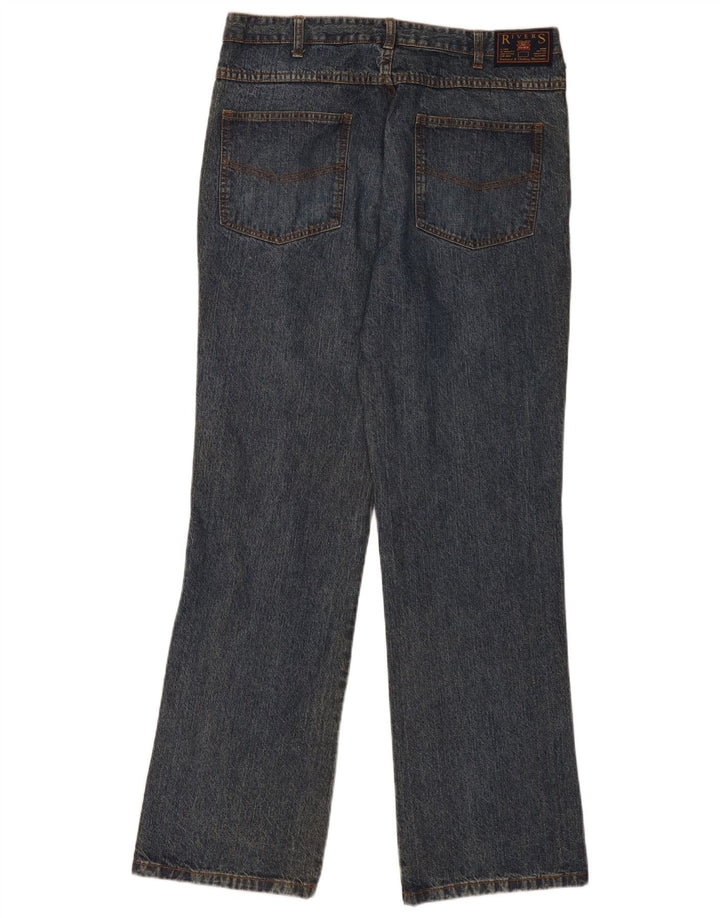 Jeans dritti da uomo Rivers W36 L33 in cotone blu