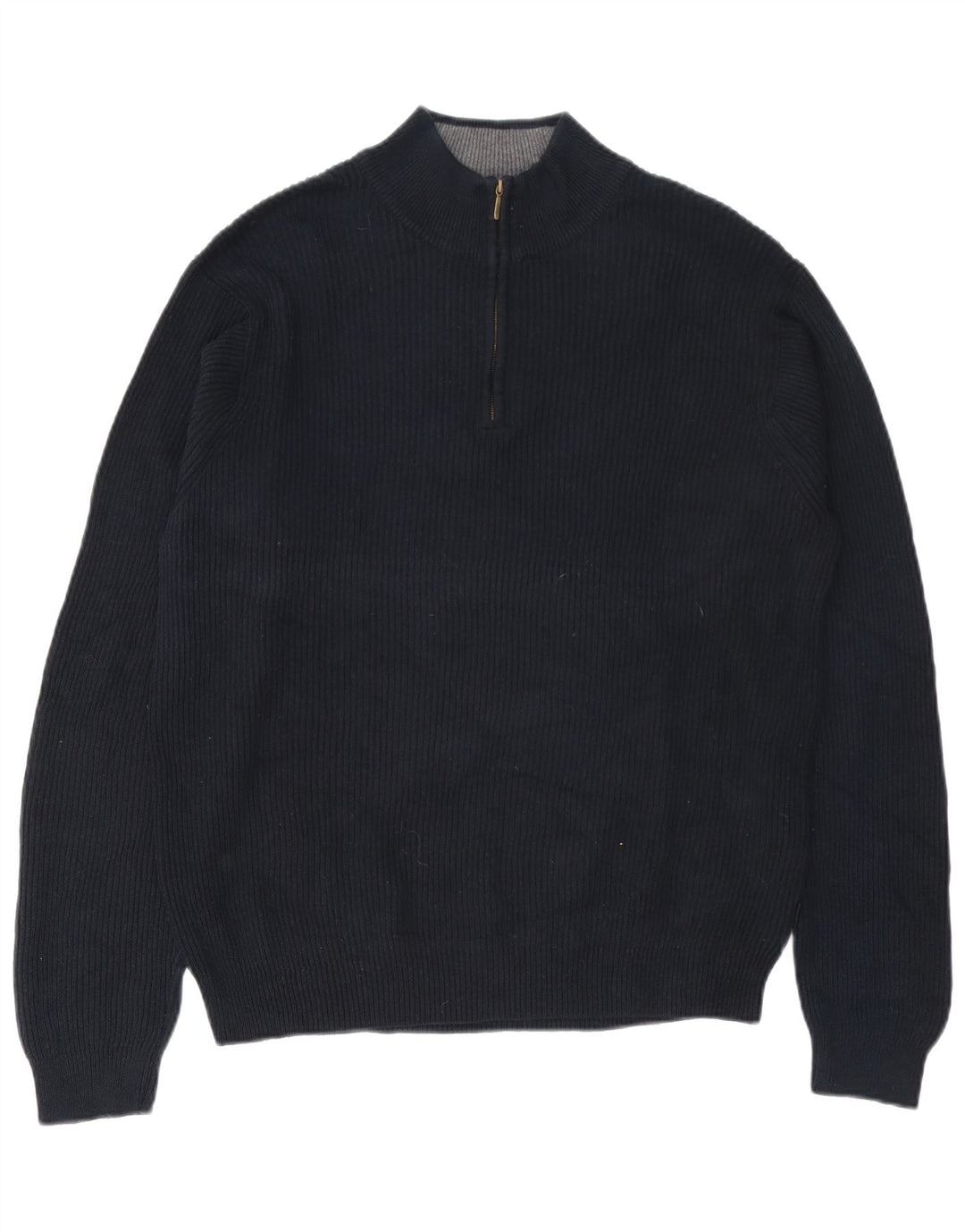 Maglione da uomo con zip e collo IZOD in cotone nero medio