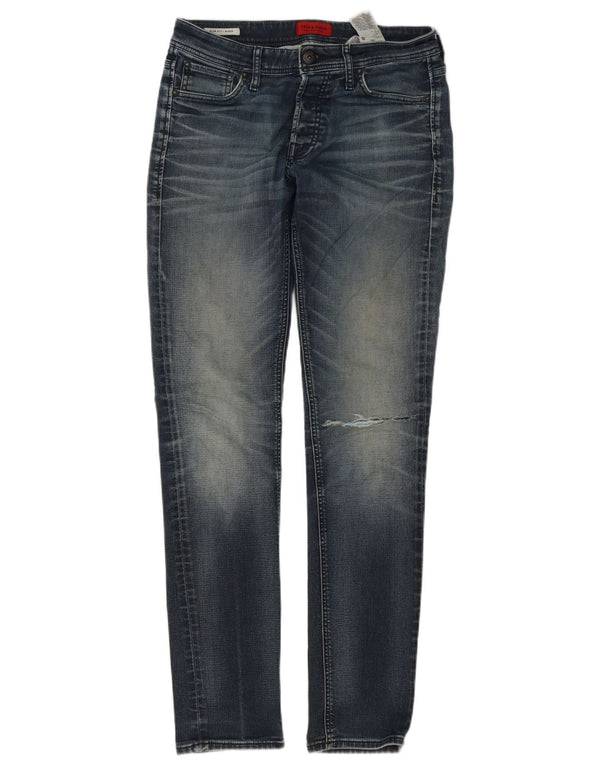 Jack & Jones Uomo GLENN Jeans slim effetto consumato W30 L32 cotone blu
