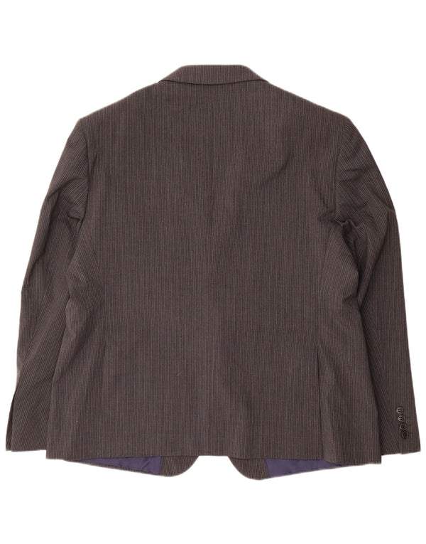 Giacca blazer corta da uomo Marks & Spencer a 2 bottoni EU 56 3XL Gessato grigio