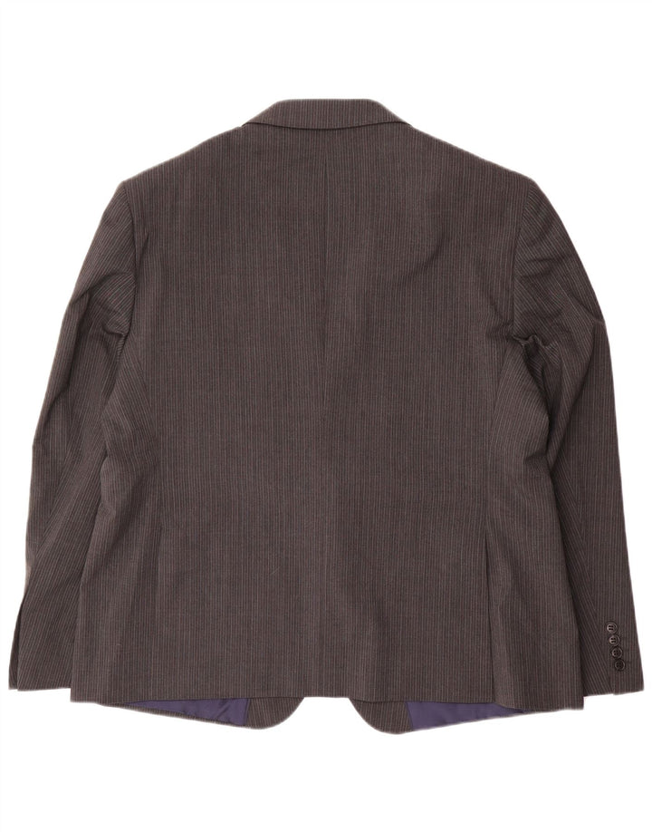 Giacca blazer corta da uomo Marks & Spencer a 2 bottoni EU 56 3XL Gessato grigio
