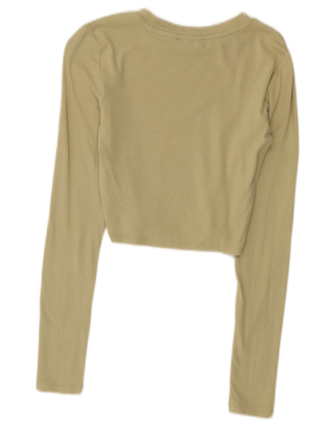 Top corto da donna Zara a maniche lunghe UK 8 piccolo cotone kaki