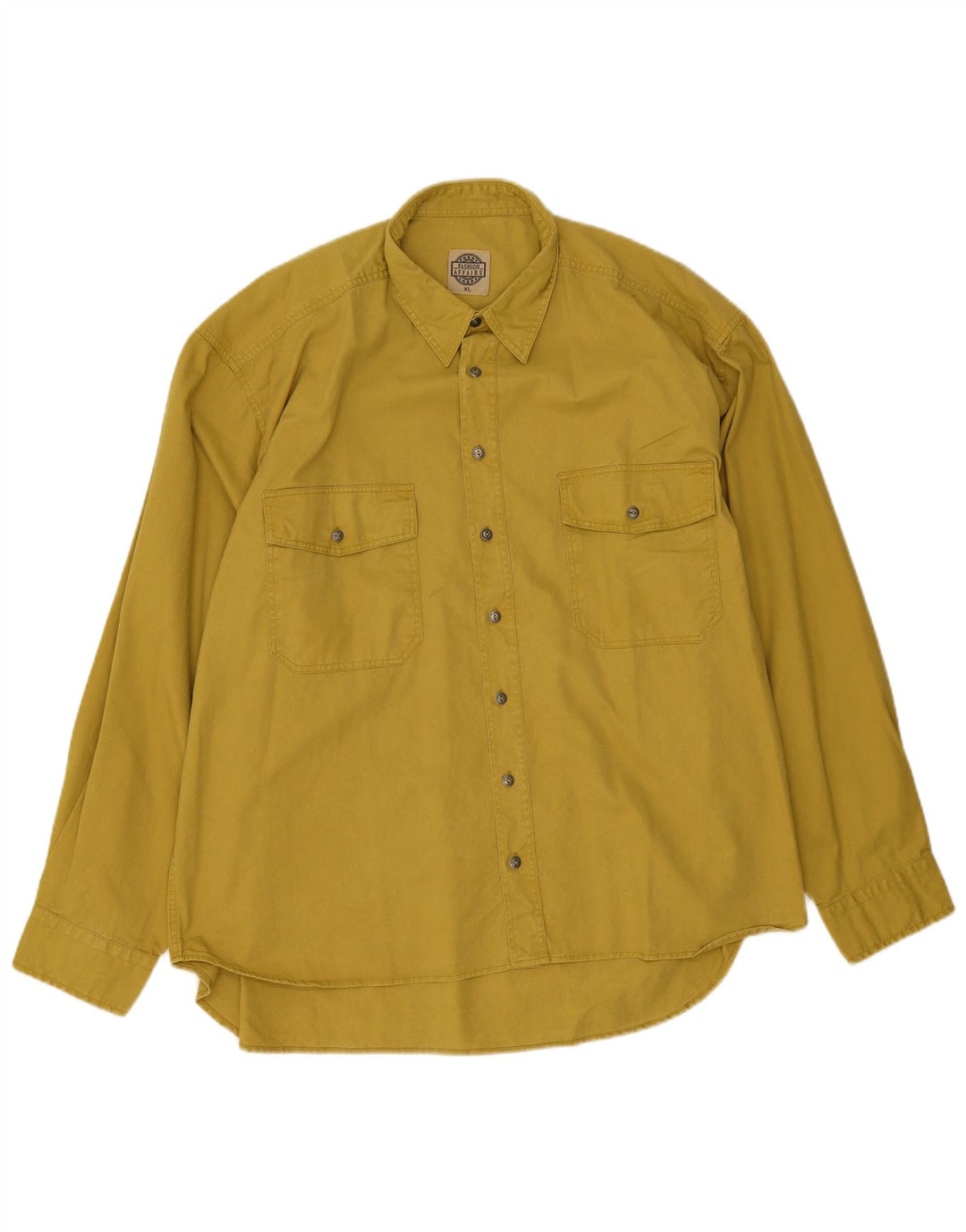 Camicia vintage da uomo XL in cotone giallo