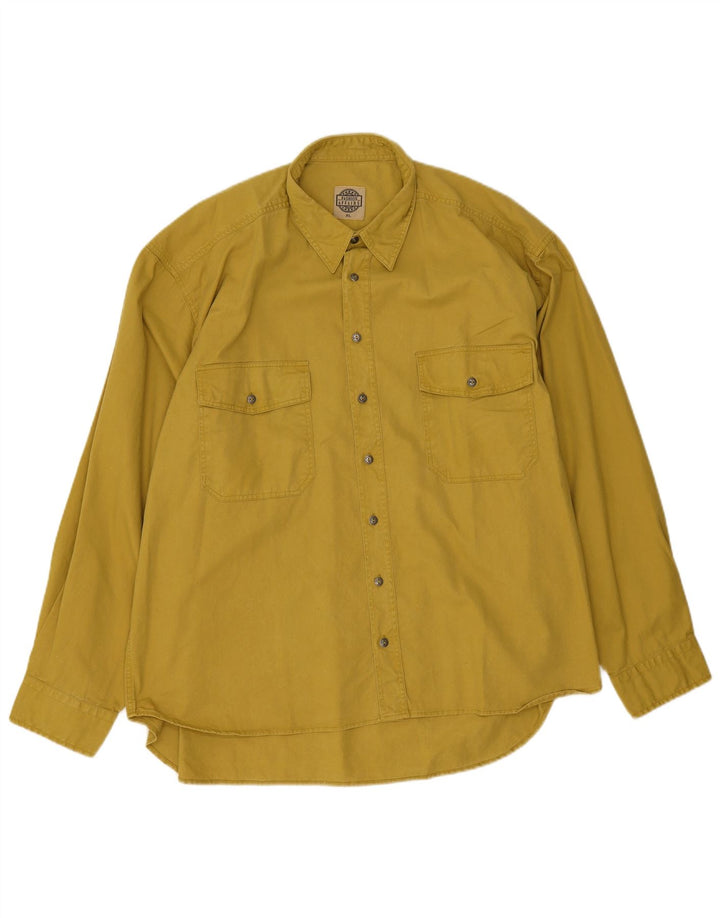 Camicia vintage da uomo XL in cotone giallo