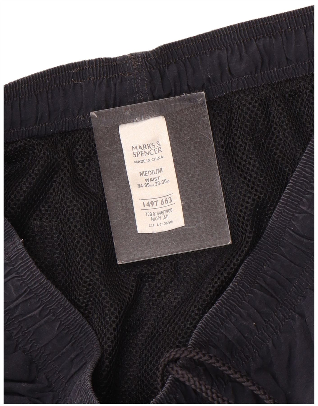 Pantaloncini da bagno da uomo Marks & Spencer medi blu navy in poliammide