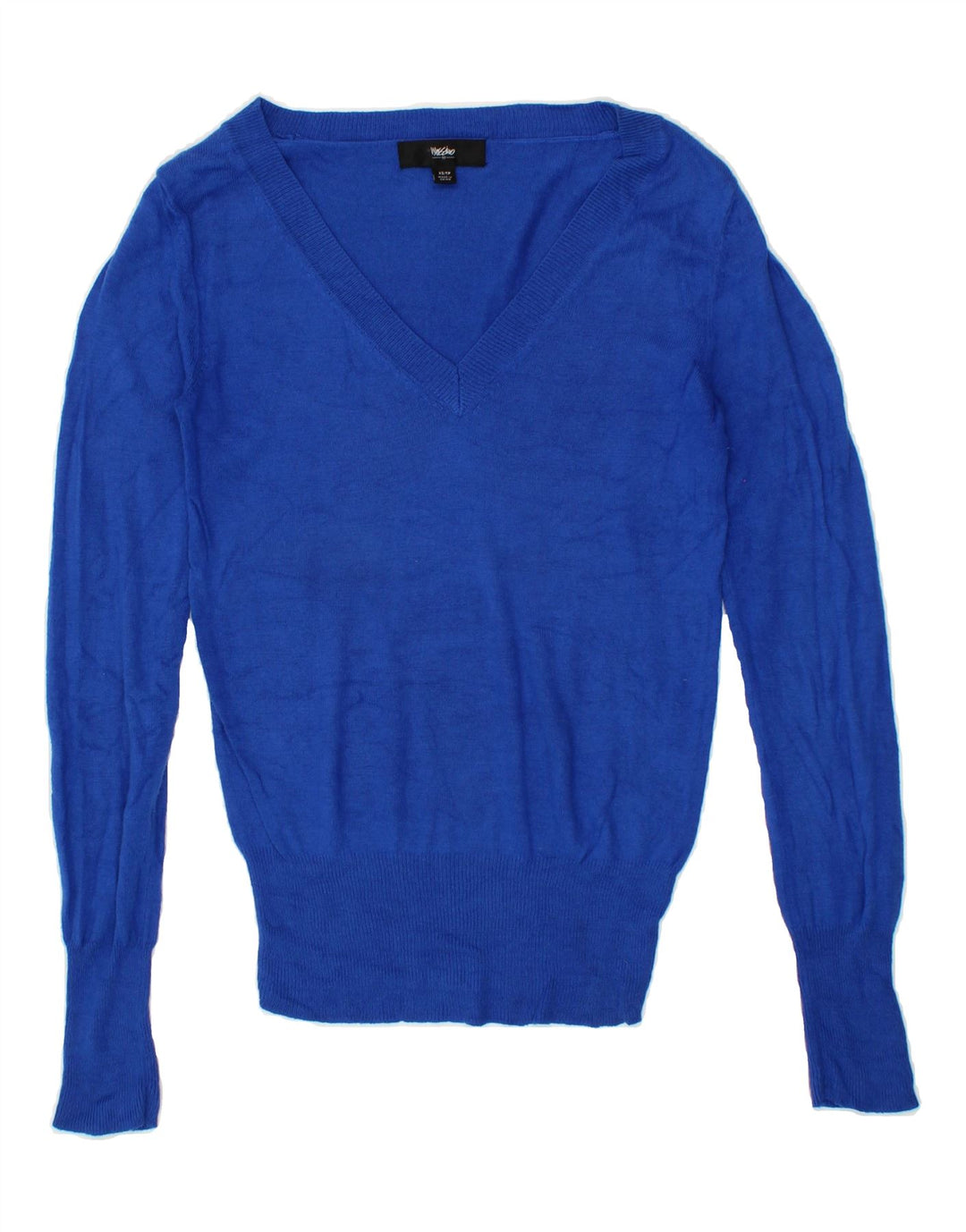MOSSIMO Womens V-Neck Jumper Sweater UK 6 XS Blue Nylon Vintage Mossimo and Second-Hand Mossimo from Messina Hembry 