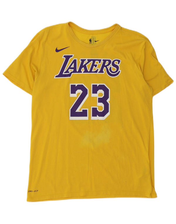 T-shirt grafica Nike Los Angeles Lakers da uomo, grande, in cotone giallo