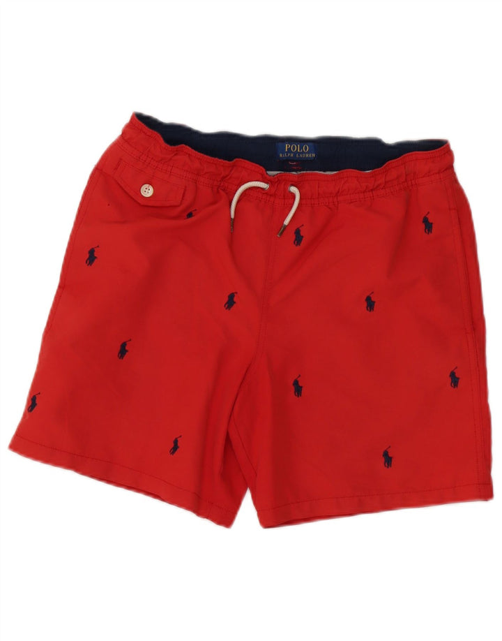 Polo Ralph Lauren Pantaloncini da bagno grafici da uomo piccoli in poliestere rosso