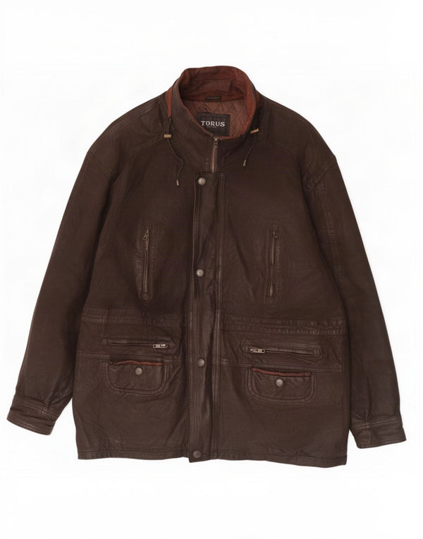 Giacca in pelle da uomo Torus UK 40 grande marrone
