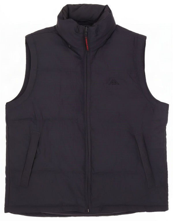 Gilet imbottito con cappuccio Kappa da uomo UK 38 medio blu navy poliestere