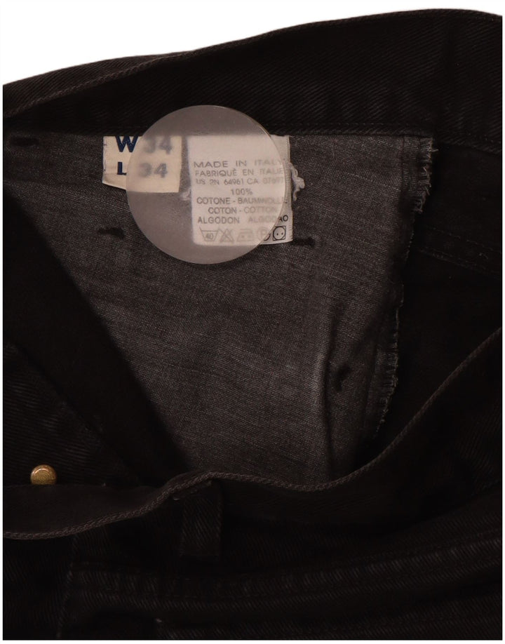 Jeans dritti da uomo BENETTON W34 L29 cotone nero