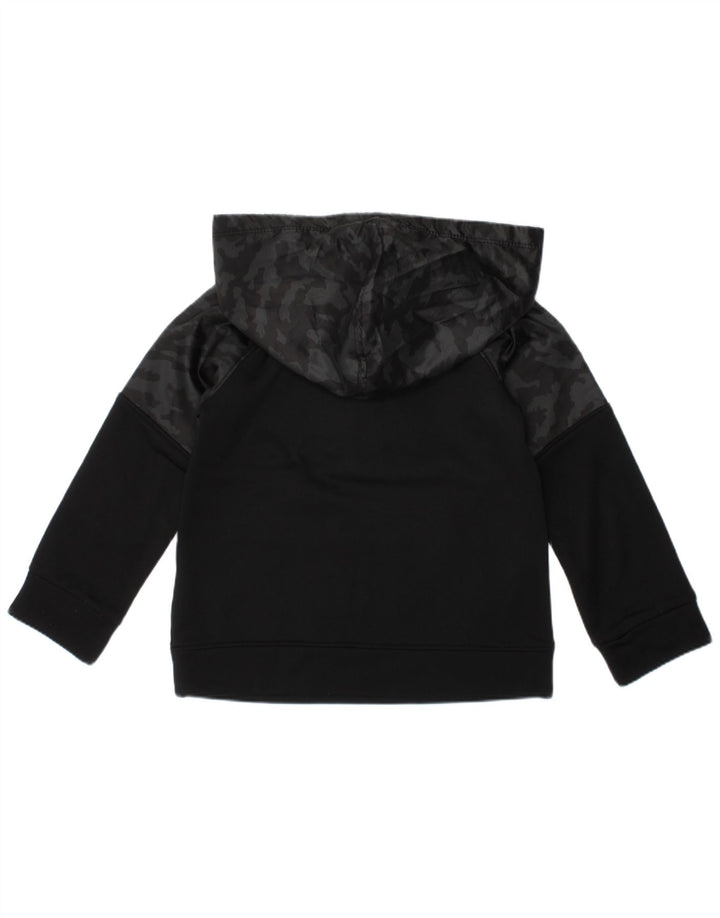UNDER ARMOUR Boys Hoodie Jumper 2-3 Years Black Camouflage Polyester