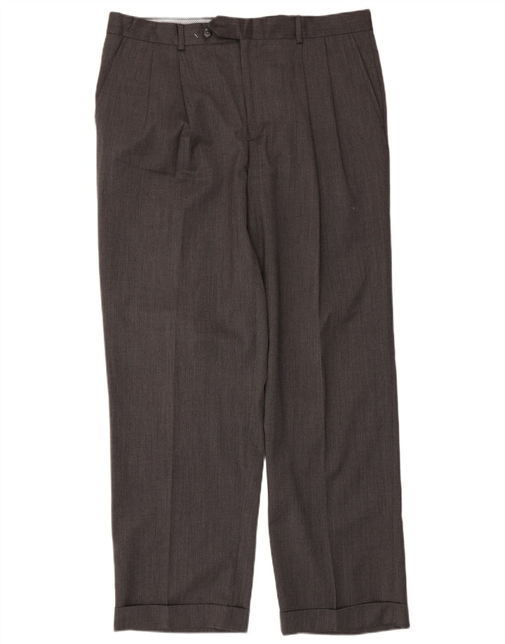 Pantaloni da completo da uomo Izod W36 L30 in lana grigia