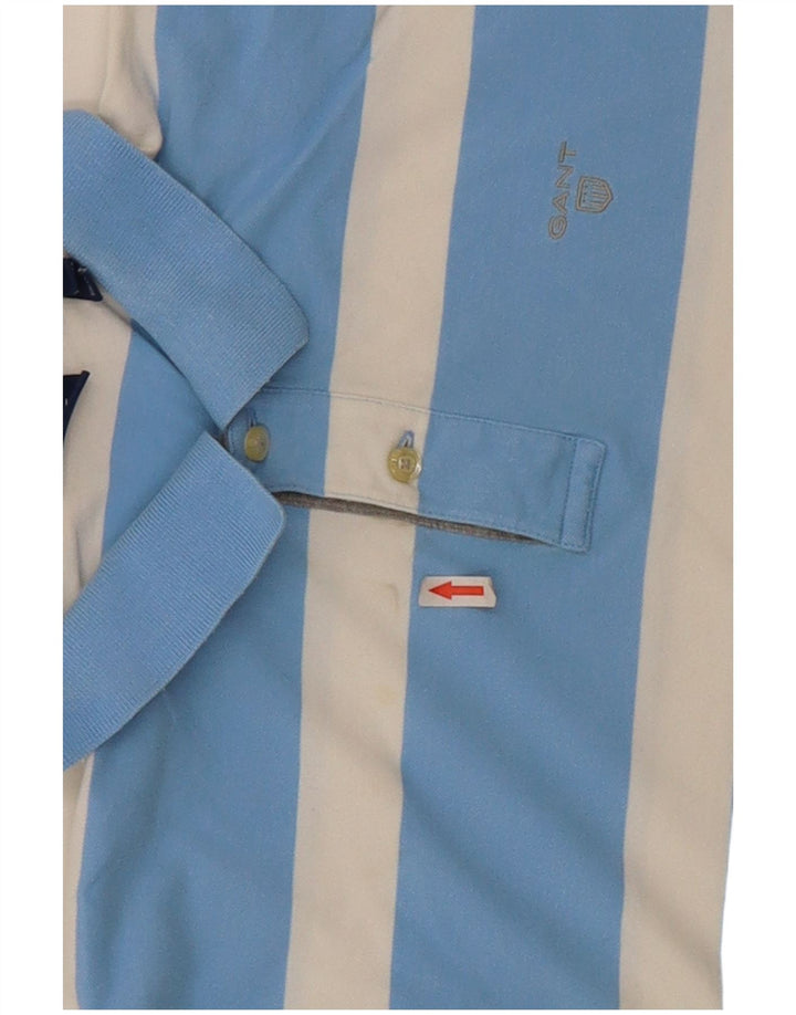 Polo da uomo Gant in cotone a righe grandi blu