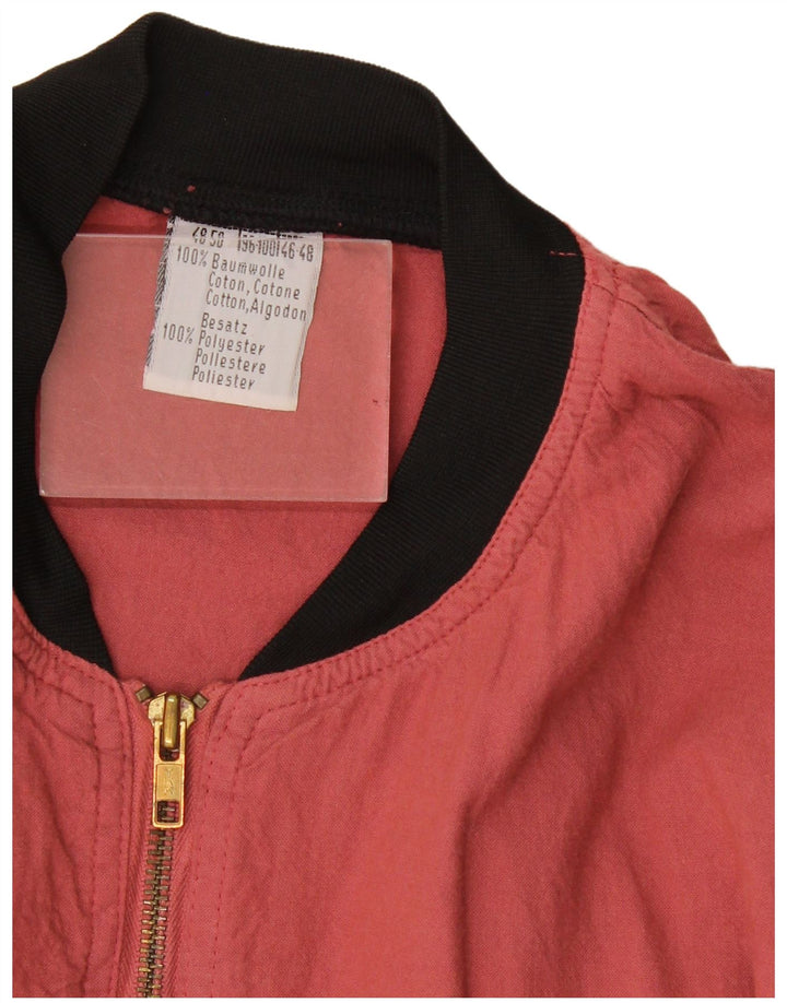 Giubbotto bomber vintage da uomo vestibilità ampia IT 48/50 cotone rosso medio