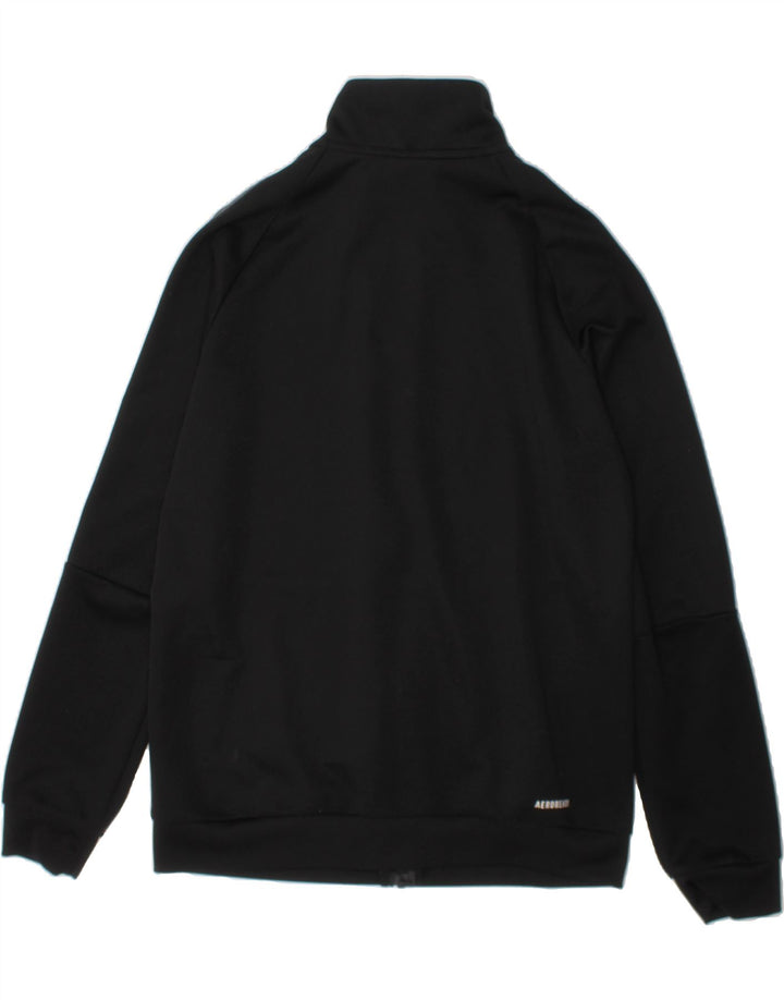ADIDAS Boys Aeroready Tracksuit Top Jacket 11-12 Years Black Polyester Vintage Adidas and Second-Hand Adidas from Messina Hembry 