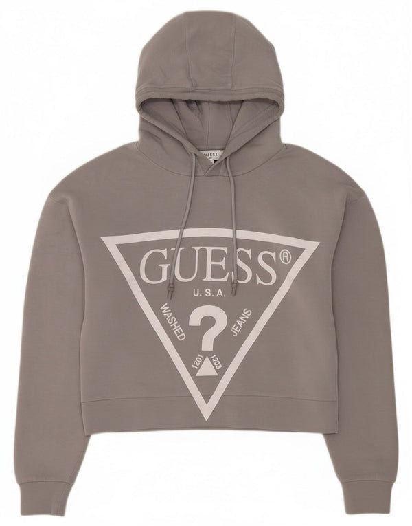 Maglione con cappuccio grafico oversize da donna Guess UK 6 XS Grigio