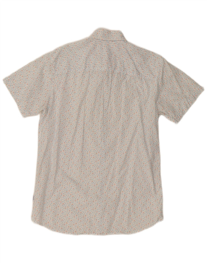 Camicia a maniche corte da uomo Jack & Jones piccola in cotone maculato bianco