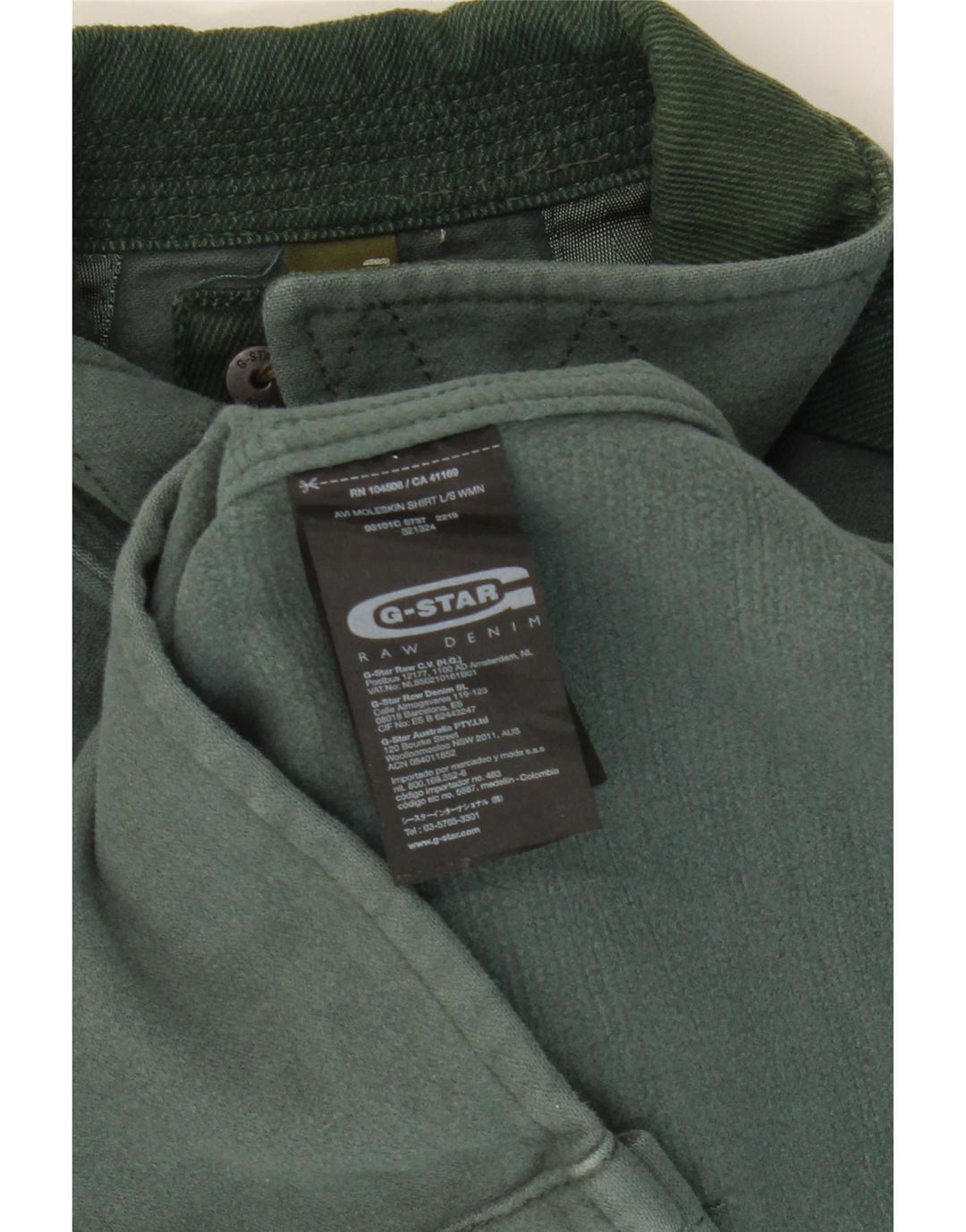 Camicia in denim da uomo G-Star piccola in cotone verde