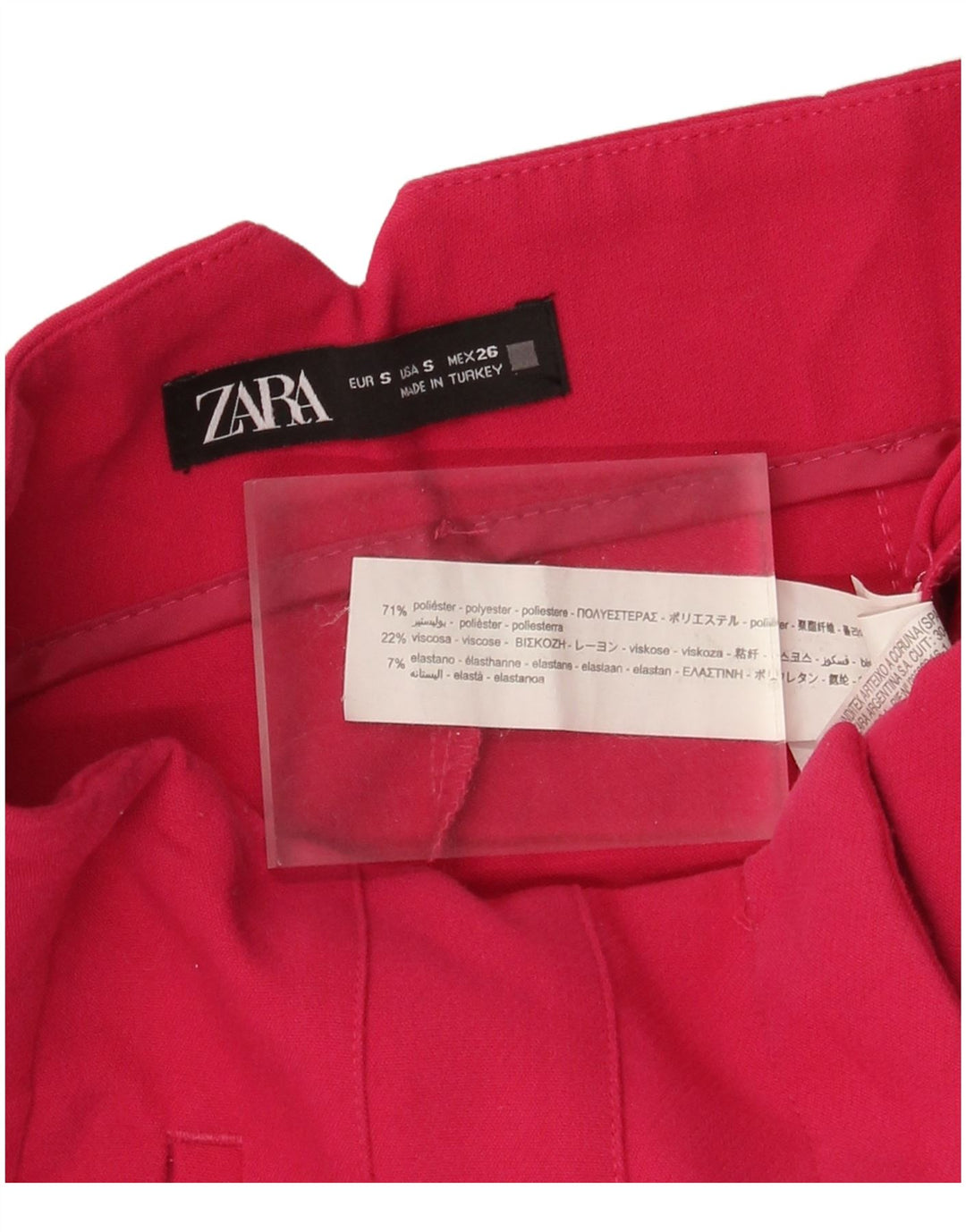 Pantaloni da abito affusolati Zara da donna piccoli W26 L26 poliestere rosa