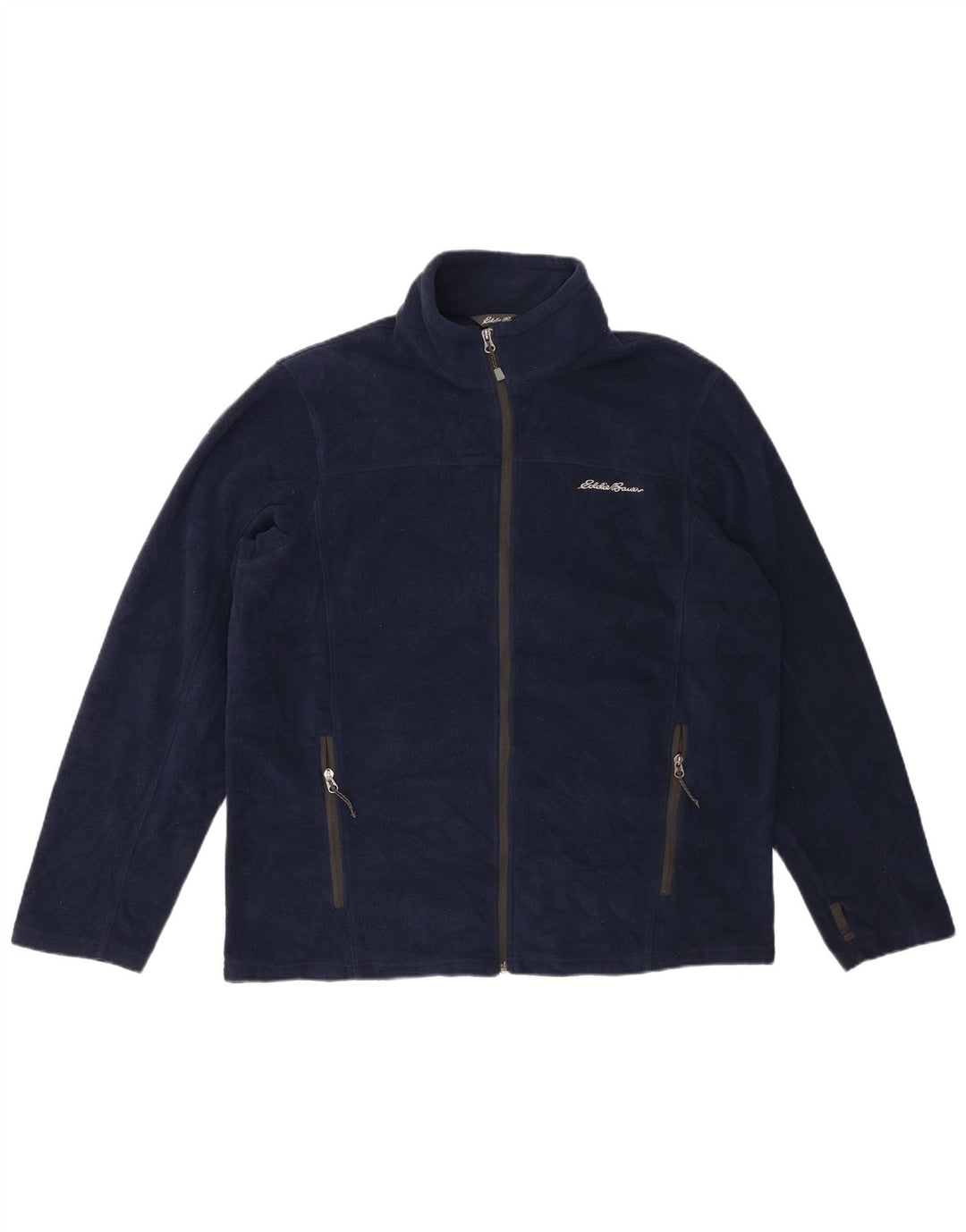 Giacca in pile da uomo Eddie Bauer UK 40 grande poliestere blu navy