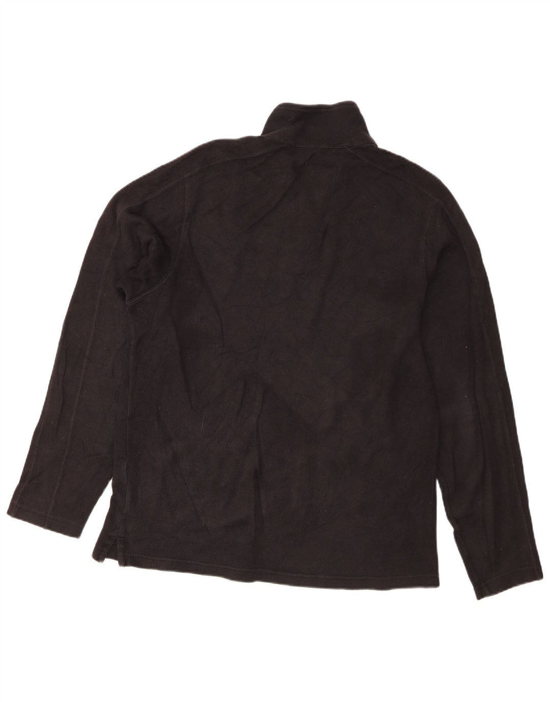 Maglione da uomo con zip e collo Eddie Bauer in cotone nero medio