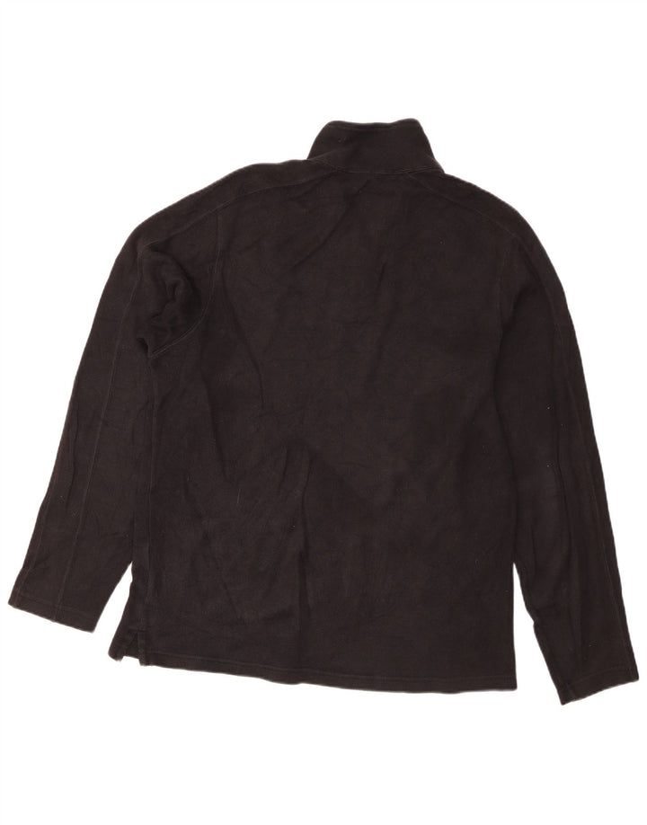 Maglione da uomo con zip e collo Eddie Bauer in cotone nero medio