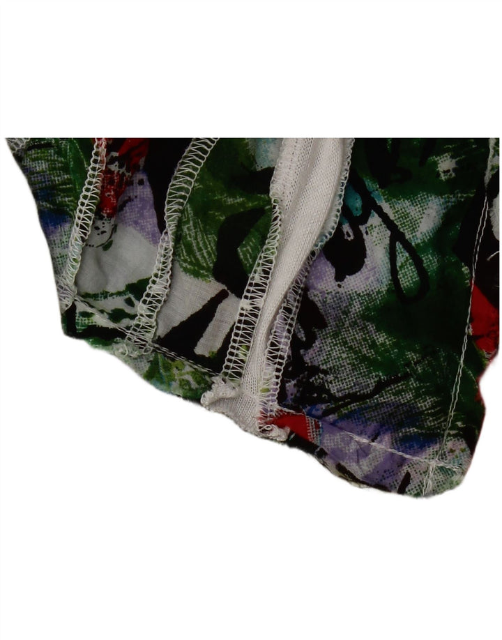 Desigual Donna Camicetta a Collo Basso Top UK 10 Piccola Viscosa Bianca