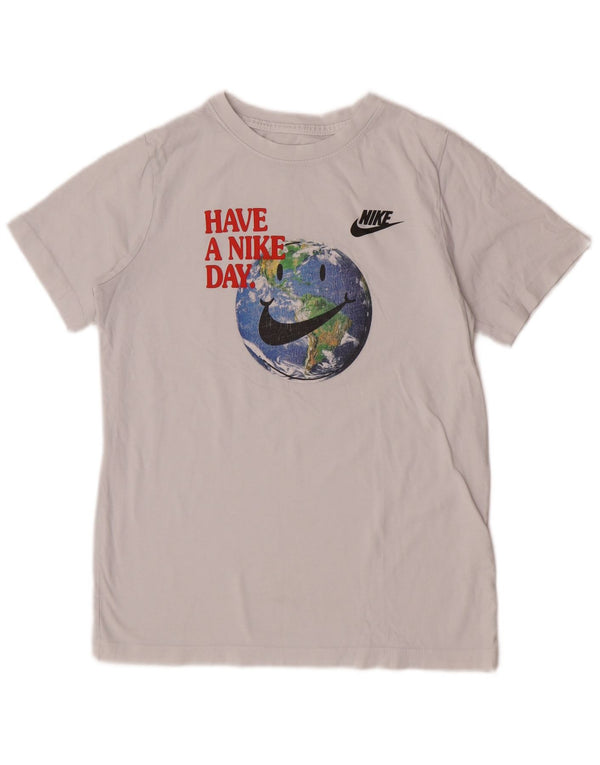 T-shirt grafica da ragazzo Nike Top 13-14 anni XL bianca