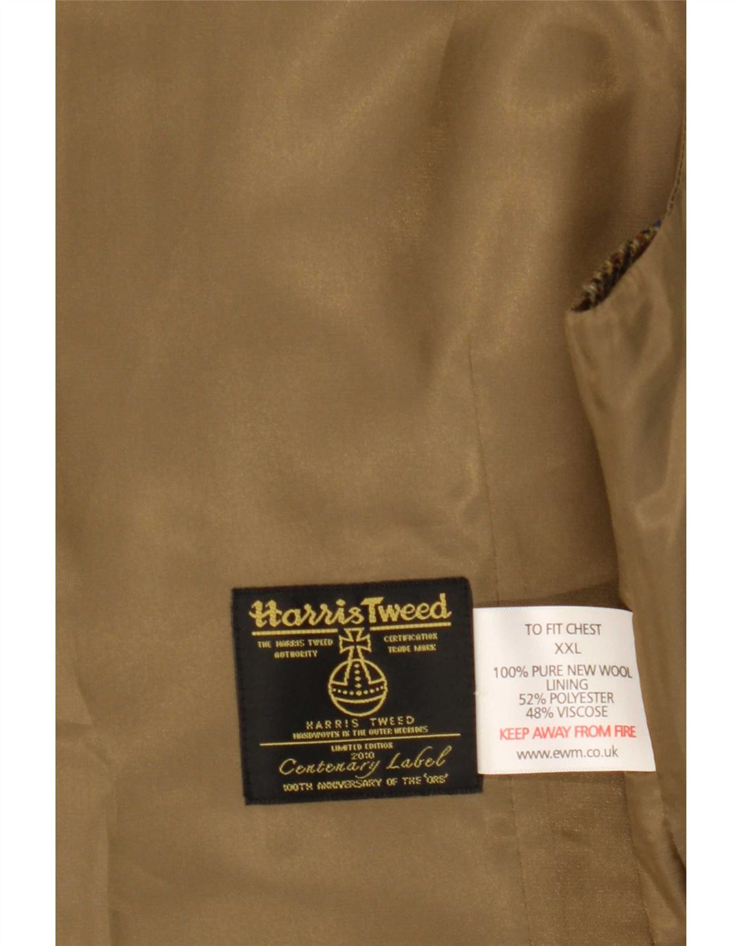 Gilet da uomo Harris Tweed 2XL Lana a spina di pesce kaki