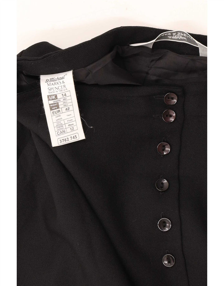 Gonna a tubino da donna Marks & Spencer UK 14 media W28 poliestere nero