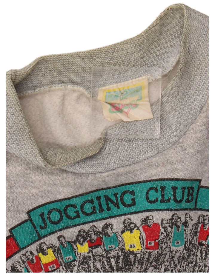 Felpa grafica da uomo vintage maglione grande color grigio