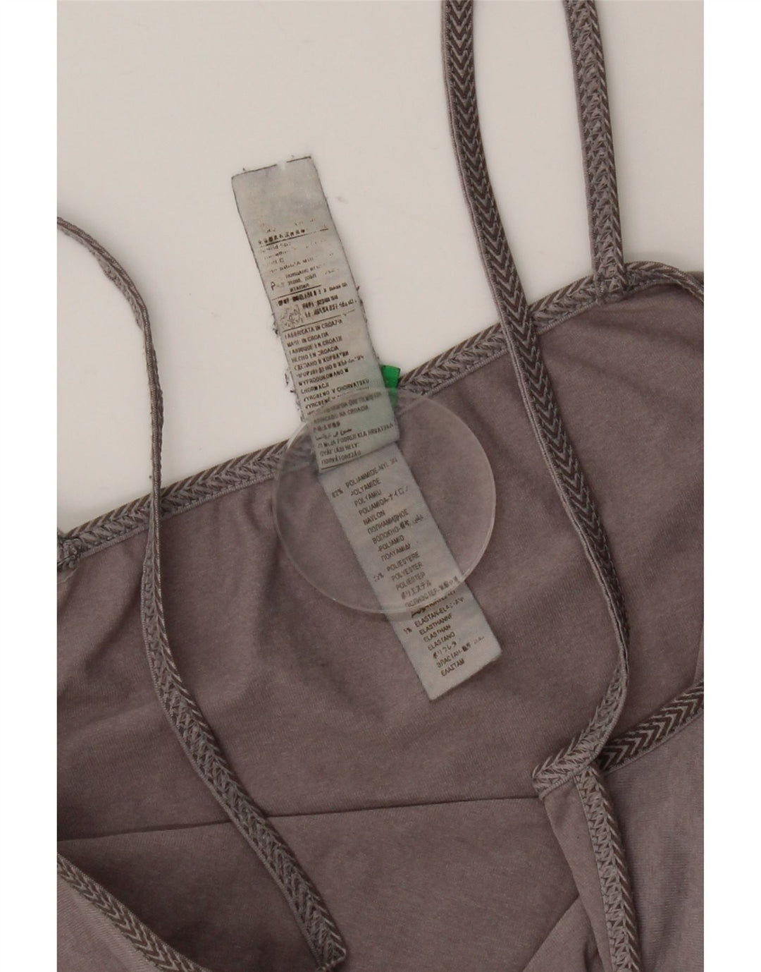 Top corto da donna Benetton UK 8 Small grigio in poliammide