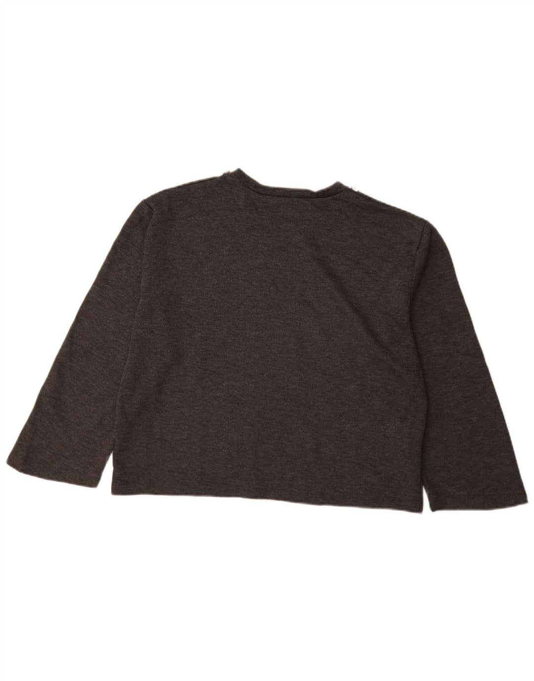 Maglione ZARA da donna corto con scollo a barca e maniche a 3/4 UK 14 Grigio medio