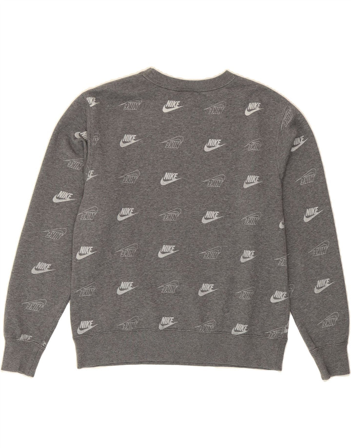 NIKE Womens Oversized Graphic Sweatshirt Jumper UK 10 Small Grey Vintage Nike and Second-Hand Nike from Messina Hembry 