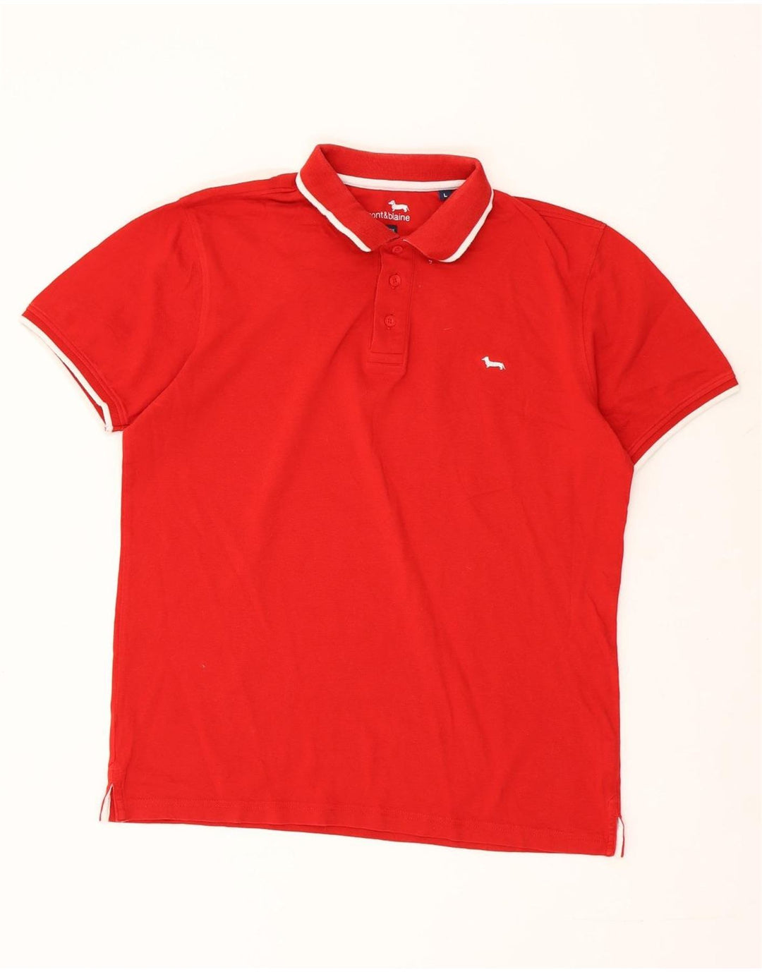Polo da uomo vestibilità regolare HARMONT & BLAINE grande in cotone rosso