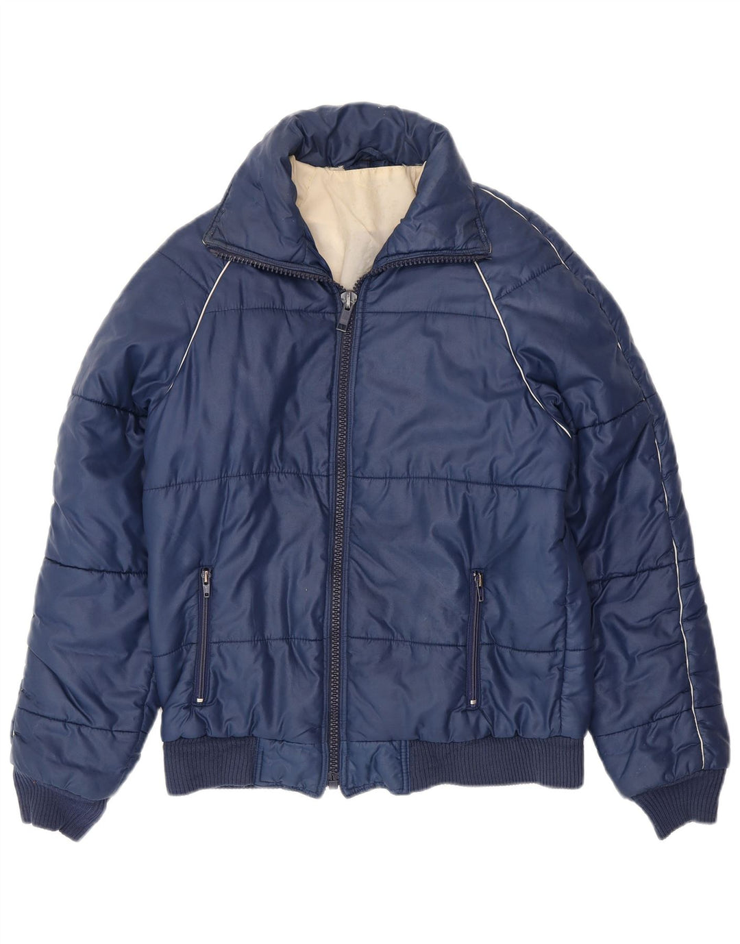 Giacca a vento da uomo VINTAGE UK 38 poliestere medio blu navy