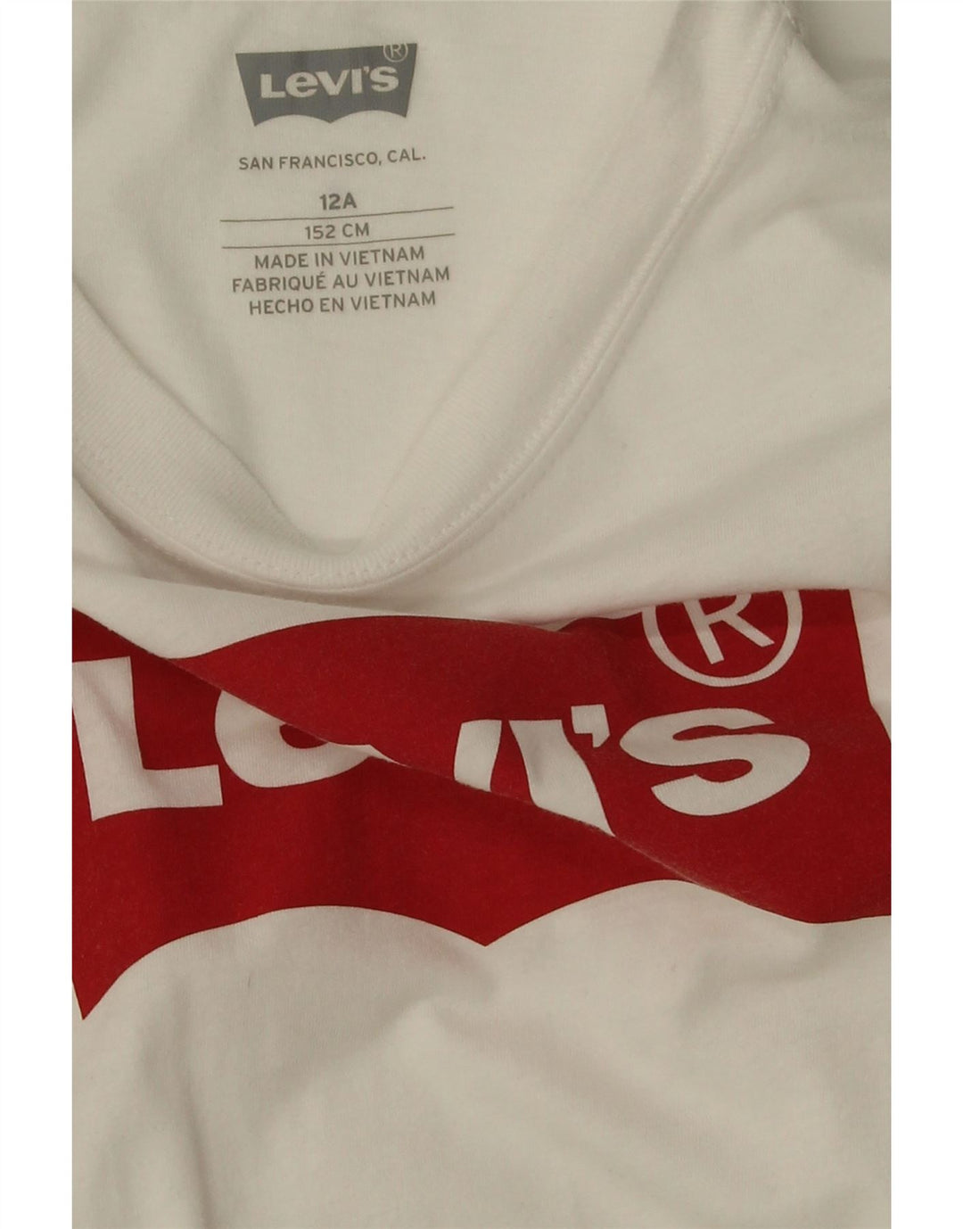 LEVI'S Boys Graphic T-Shirt Top 11-12 Years White Cotton Vintage Levi's and Second-Hand Levi's from Messina Hembry 