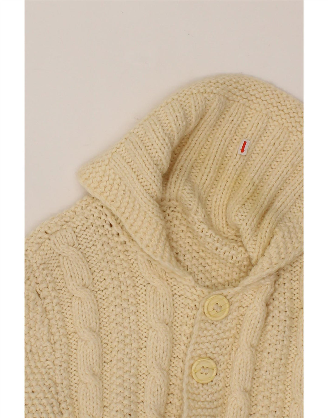 VINTAGE Womens Cardigan Sweater UK 16 Large Beige Vintage Vintage and Second-Hand Vintage from Messina Hembry 