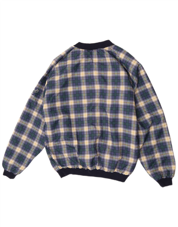 Felpa da uomo Bruce Clark, maglione medio, in cotone a quadri blu navy