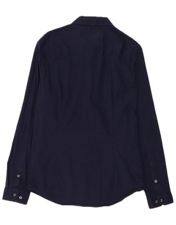 Camicia slim fit da uomo Tommy Hilfiger cotone medio blu navy
