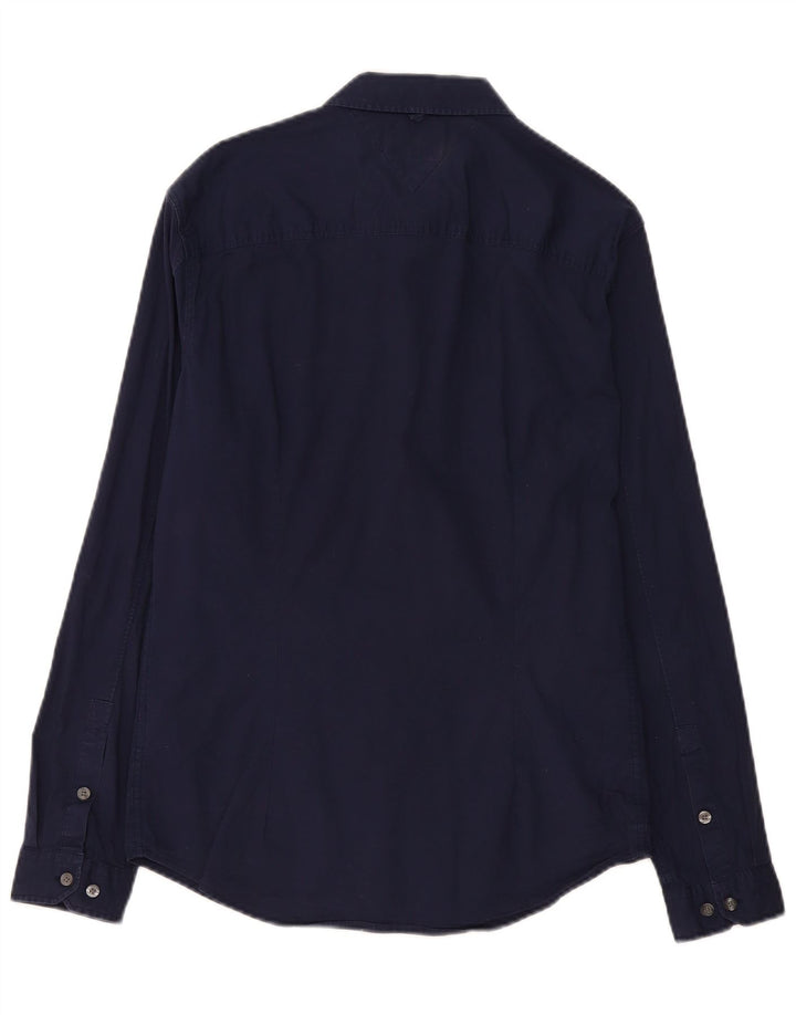 Camicia slim fit da uomo Tommy Hilfiger cotone medio blu navy
