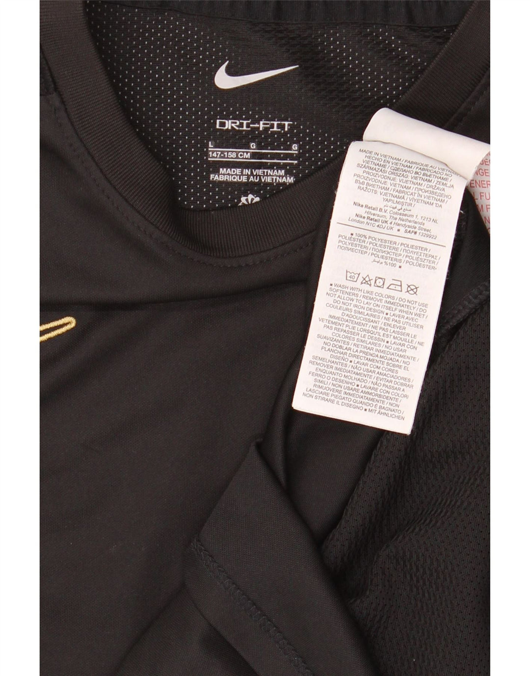 T-shirt NIKE da ragazzo Dri Fit Top 12-13 anni Large nera in poliestere